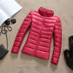 New Brand 90% White Duck Down Jacket Women Autumn Winter Warm Coat Lady Ultralight Duck Down Jacket Female Windproof Parka