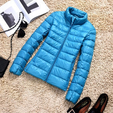 Load image into Gallery viewer, New Brand 90% White Duck Down Jacket Women Autumn Winter Warm Coat Lady Ultralight Duck Down Jacket Female Windproof Parka