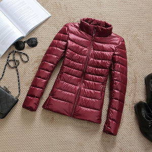 New Brand 90% White Duck Down Jacket Women Autumn Winter Warm Coat Lady Ultralight Duck Down Jacket Female Windproof Parka