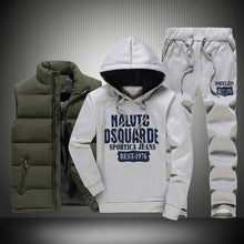 Load image into Gallery viewer, Men&#39;s Winter Tracksuits Casual Sportswear Sweatshirts Mens Set 3 Pieces Warm Vest Sweatpants Hoodie Letter Printed Plus Size 5XL