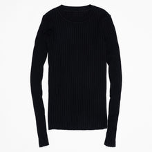 Load image into Gallery viewer, Women Sweater Pullover Basic Rib Knitted Cotton Tops Solid Crew Neck Essential Jumper Long Sleeve Sweaters With Thumb Hole