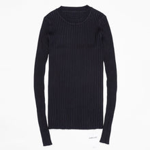 Load image into Gallery viewer, Women Sweater Pullover Basic Rib Knitted Cotton Tops Solid Crew Neck Essential Jumper Long Sleeve Sweaters With Thumb Hole