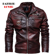 Load image into Gallery viewer, Men&#39;s Natural Real Leather Jacket Men Motorcycle Hip Hop Biker Winter Coat Men Warm Genuine Leather Jackets plus size 3XL