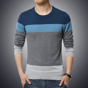 Casual Men's O-Neck Striped Sweater