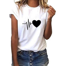 Load image into Gallery viewer, T Shirt Women Loose Short-Sleeved Leaf Print Tshirt O-Neck Summer Top Short Sleeve Plus Size T-shirt футболка жен C25